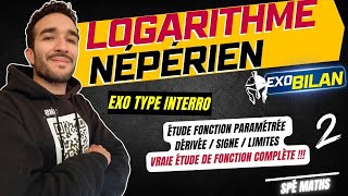 TERM SPÉ MATHS LOGARITHME NÉPÉRIEN  EXO BILAN  FONTIONS PARAMÉTRÉES 🐱‍👤🐱‍👤 CORRIGÉ DÉTAILLÉ 2 [upl. by Mossolb]