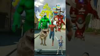 Dinasaur SpiderMan hulk 😄🤣🤺 marvel shorts hulk spiderman sirenhed superhero kids [upl. by Eseuqcaj]