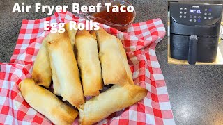 EASY AIR FRYER TACO BEEF EGG ROLLS RECIPE  HEALTHY AIR FRYER EGG ROLLS [upl. by Aryahay]