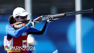 China defeats India to take bronze in mixed team skeet  Paris Olympics  NBC Sports [upl. by Marrilee]