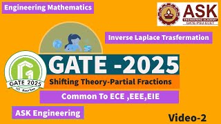 Gate  EEEECEEIE  Shifting theory Partial Fractions  Inverse Laplace Transform 2 [upl. by Earej]