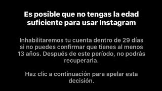 NO TIENES LA EDAD SUFICIENTE EN INSTAGRAM  RECUPERA TU CUENTA DE INSTAGRAM instagram [upl. by Ettelliw]