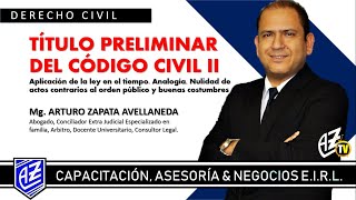 TÍTULO PRELIMINAR DEL CÓDIGO CIVIL PT2 Mg Arturo Zapata Avellaneda [upl. by Attenweiler]