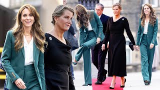 CATHERINE PRINCESS OF WALES WORE A GREEN BURBERRY SUIT AS VISIT HAINSWORTH FACTORY [upl. by Temirf]