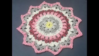 tuto crochet napperon mandala multicouleurs pour les gauchers [upl. by Long649]