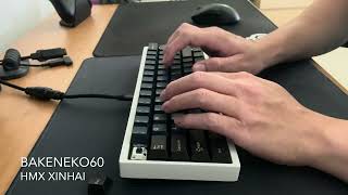 Stock HMX Xinhai  Bakeneko60  FR4 Plate  PBT Keycaps  Typing Sounds [upl. by Pergrim954]