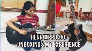 Henrix Pro 38C Acoustic Guitar Unboxing amp Honest Review amp My Experience  Watch This Before Buying [upl. by Esdras]