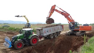 4X Fendt tractor  Hitachi Zaxis  New Holland D180  E145 [upl. by Nrehtac740]