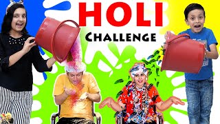 HOLI CHALLENGE 2020  Festival of colors Family Comedy Mom vs Dad  Aayu and Pihu Show [upl. by Llener]