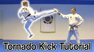 Taekwondo 360 Turning KickTornado Kick Tutorial  GNT How to [upl. by Lynnette]