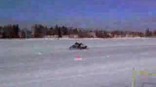 michigan snowmobile lake drag racing 2 [upl. by Anniram]