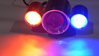 U7 projector light with red and blue strobe light  Car and bike Accessories [upl. by Gayle]