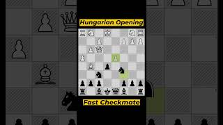 Hugarian opening Checkmate in 13 Moves chess [upl. by Crista]