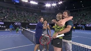 Maccas Legends ClijstersWoodbridge v SanchezVicarioLeconte highlights  Australian Open 2016 [upl. by Salocin]