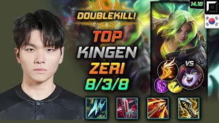 Zeri Top Build Kingen Statikk Shiv Fleet Footwork  LOL KR Challenger Patch 1416 [upl. by Nunes]