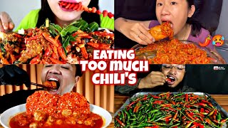 Mukbangers EATING TOO MUCH CHILI🌶️🥵🔥 [upl. by Tselec]