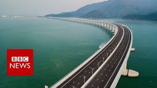 Worlds longest sea bridge  BBC News [upl. by Ahsinom]