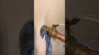 working above a hot water heater installing a new globe valve and supply line😎 [upl. by Okkin]