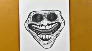 how to draw troll face stepbystep using just a pencil [upl. by Leor]