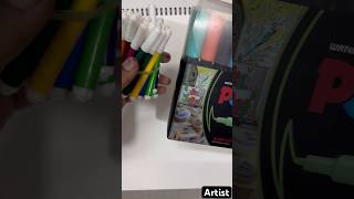 Posca Markers VS Doms markers drawing artist trending shorts [upl. by Dnomra]