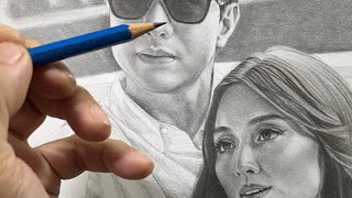 Live Drawing Shading Sketching Realistic Pencil Portrait Real Time Tutorial [upl. by Arimlede396]