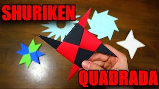 Como Fazer uma Shuriken Quadrada  Origami [upl. by Ramat87]