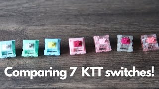 comparing ktt switches  mint  cabbage tofu  sea salt  rose  red wine  darling  strawberry [upl. by Anoirb78]