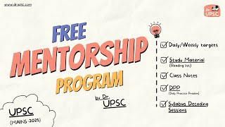 ⚡️FMP Free Mentorship Program by Dr UPSC  UPSC2025 ⏰You shouldn’t miss this [upl. by Leor147]