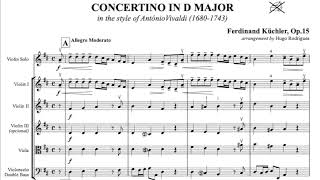 F Kuchler Concertino Op15 for violin and string orchestra [upl. by Airotnes]