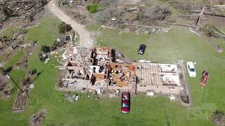 41220 Bassfield Mississippi EF4 Tornado Damage Path 225 miles Wide From Drone Large Ground Scar [upl. by Joletta]