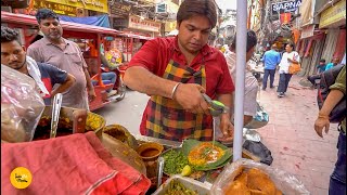 Chandni Chowk Viral Raju Bhai Ke Special Patte Wale Chole Kulche Rs 40 Only l Delhi Street Food [upl. by Germana]