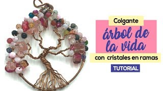 Como Hacer Colgante Árbol De La Vida Con Cristales En Ramas [upl. by Jessika]