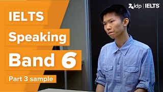 Band 6 – IELTS Speaking test sample – Part 3 Stephen [upl. by Aeduj]