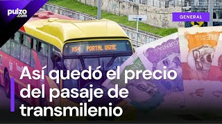 Así quedó precio del pasaje de Transmilenio y Sitp en 2024  Pulzo [upl. by Orlanta]