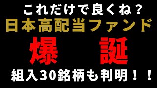 【SBIヤバすぎ】組入30銘柄判明！新NISAで買いたい国内高配当株投資信託の最安手数料ファンド爆誕！！ [upl. by Lekram]