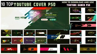 10 Free YouTube Channel Art Templates  YouTube channel art psd template free download [upl. by Daraj]