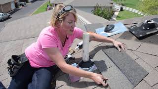 DIY Pipe Boot Roof Vent Replacement with quotThe Roofing Chickquot of Feller Roofing [upl. by Silda]