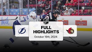 Lightning at Senators  October 19 2024  NHL Full Game Highlights [upl. by Nogas404]