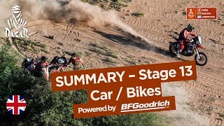 Summary  CarBike  Stage 13 San Juan  Córdoba  Dakar 2018 [upl. by Atsylak]