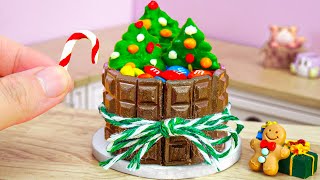 🎄 How To Make Miniature Kitkat Christmas Cake With MampM  Chocolate Cake Decoration By Mini Cakes [upl. by Enitsua]