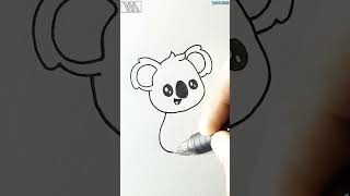 Simple Drawing Short  How To Draw a Koala  Easy Step By Step Drawing drawing shorts video [upl. by Nitsirhc710]