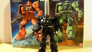 Gunpla Review 4  FG 1144 Zaku II Mass Production feat FG 1144 Zaku II Chars Custom Unboxing [upl. by Groome987]