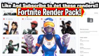 FREE Fortnite Render Pack 1000 Renders amp Google Drive [upl. by Ellerahs692]