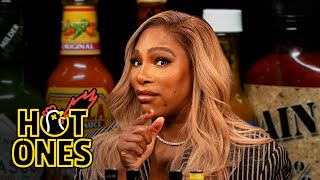 Serena Williams Returns Hot Sauce Serve After Hot Sauce Serve While Eating Spicy Wings  Hot Ones [upl. by Marlie509]