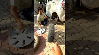 Aj khud car ka tyre change kiya minivlog dailyminivlog minivlogseries cartyre automobile [upl. by Terryl419]