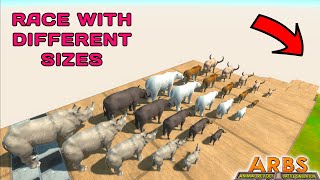 DOWNHILL TO SPEED ANIMALS OF DIFFERENT SIZES WHOS THE FASTEST  Animal Revolt Battle Simulator [upl. by Yztim731]