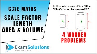 Similar Shapes  Scale factor of area and volume 4 EXAMPLES  ExamSolutions [upl. by Cece216]