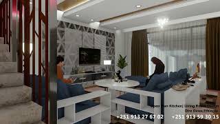 Modern Open Plan Kitchen Living Room Design Dire Dawa Ethiopia [upl. by Zetta]