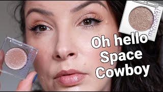 Testing viral makeup  Urban Decay Moondust Eyeshadow in Space Cowboy [upl. by Ymme]