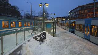 Sweden Stockholm Sickla Train  Tram Station [upl. by Marcos]